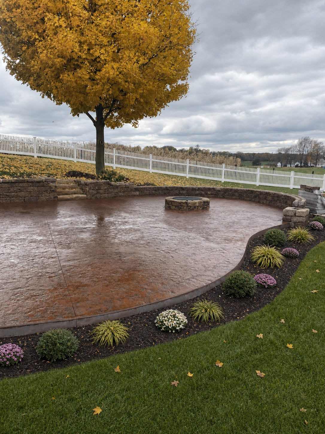 Stamped Concrete Patio Poured in Lagrange, Indiana