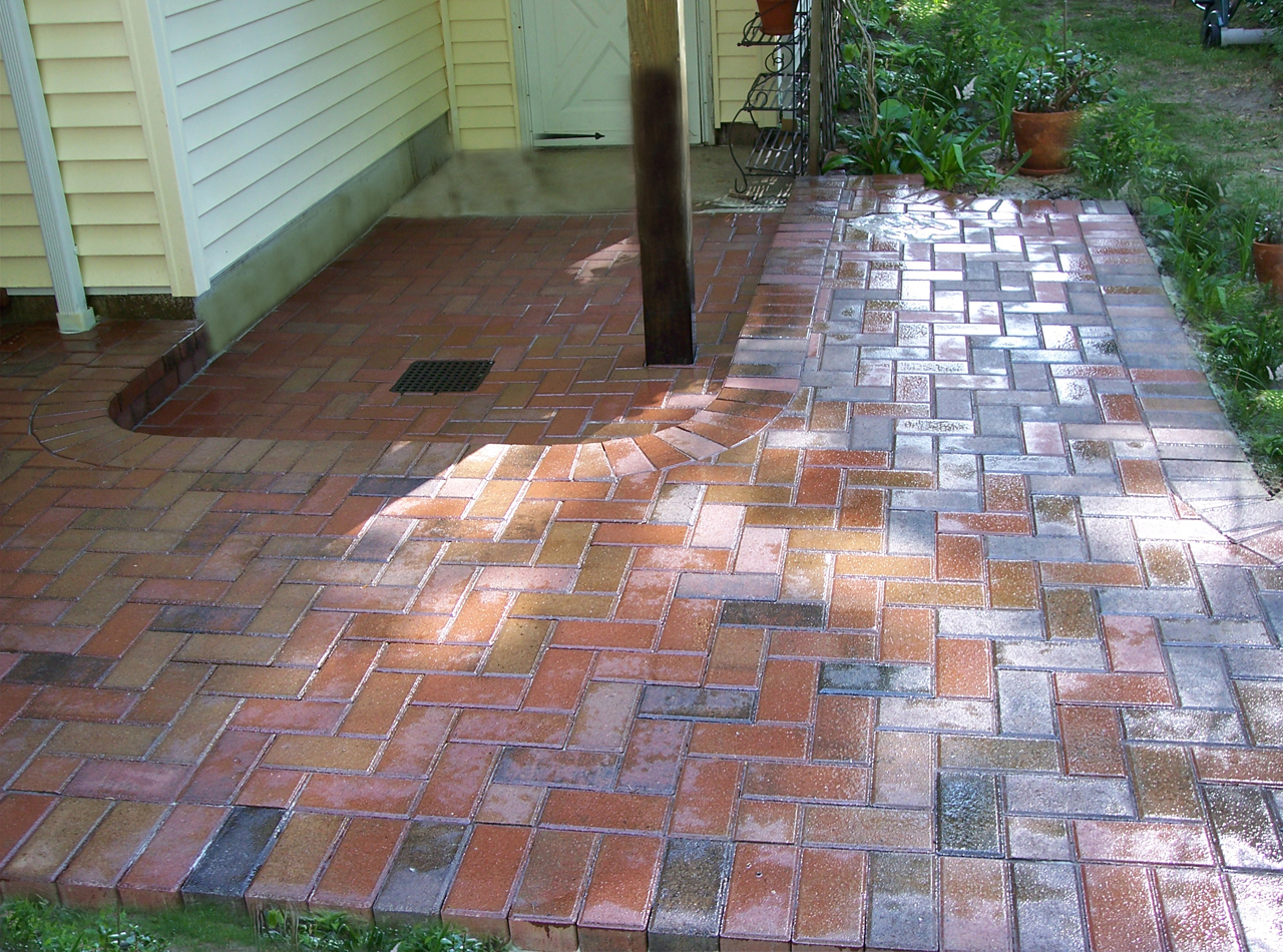 entrance way with concrete pavers installed by marc todd concrete