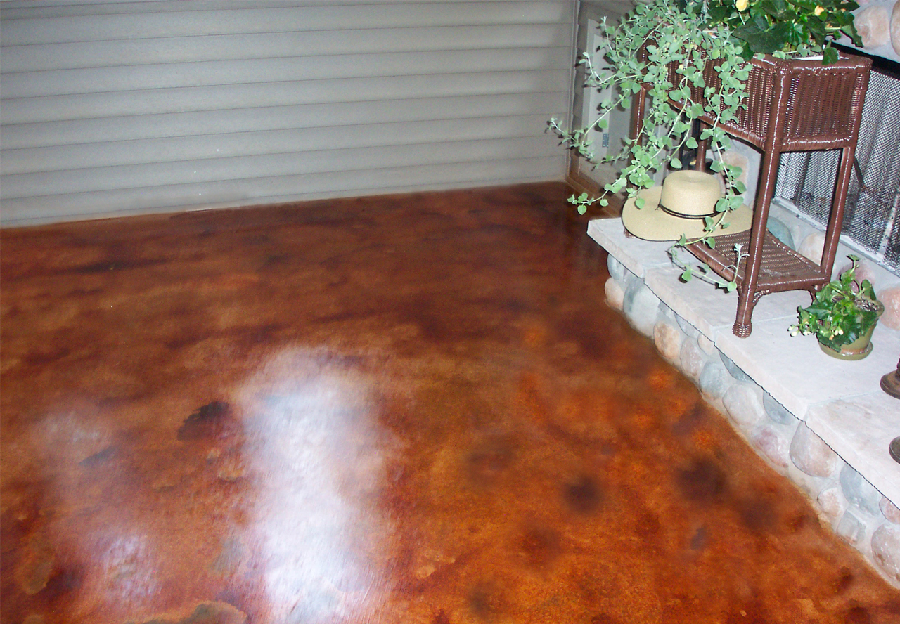 stained concrete patio