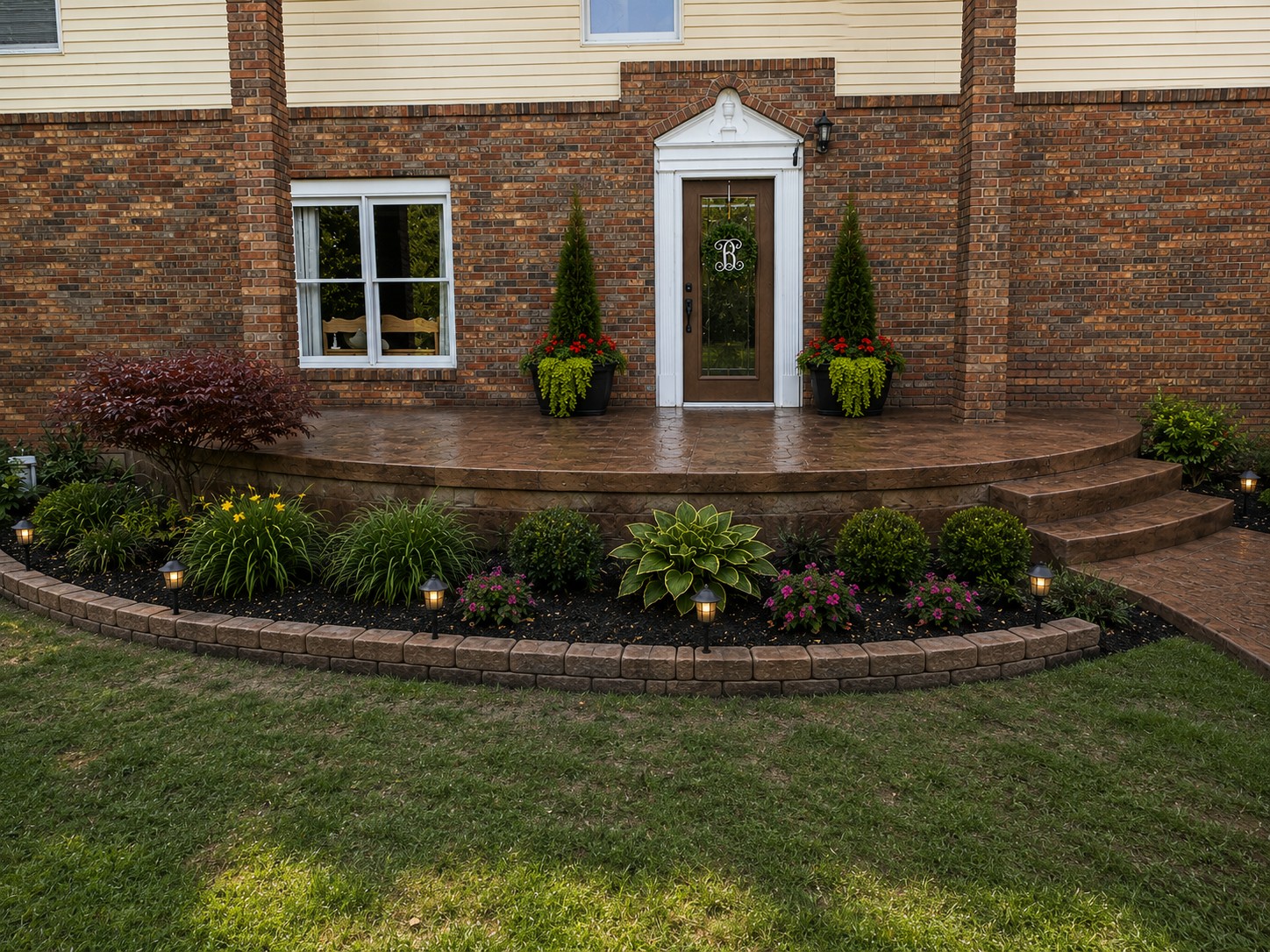 Stamped concrete patio project completed in Three Rivers, Michigan by Marc Todd Concrete